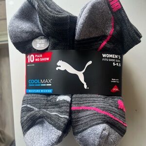 Puma Women's No Show Socks - Gray and Pink